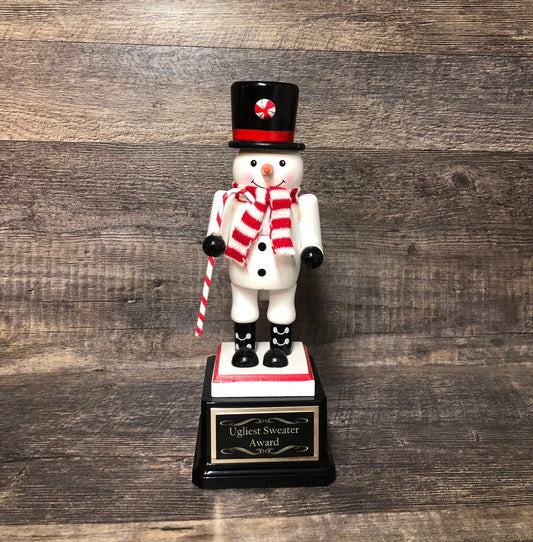 Ugliest Ugly Sweater Contest Christmas Trophy Party Door Decorating Trophy Winner SNOWMAN Nutcracker Cookie Bake Off Holiday Christmas Decor