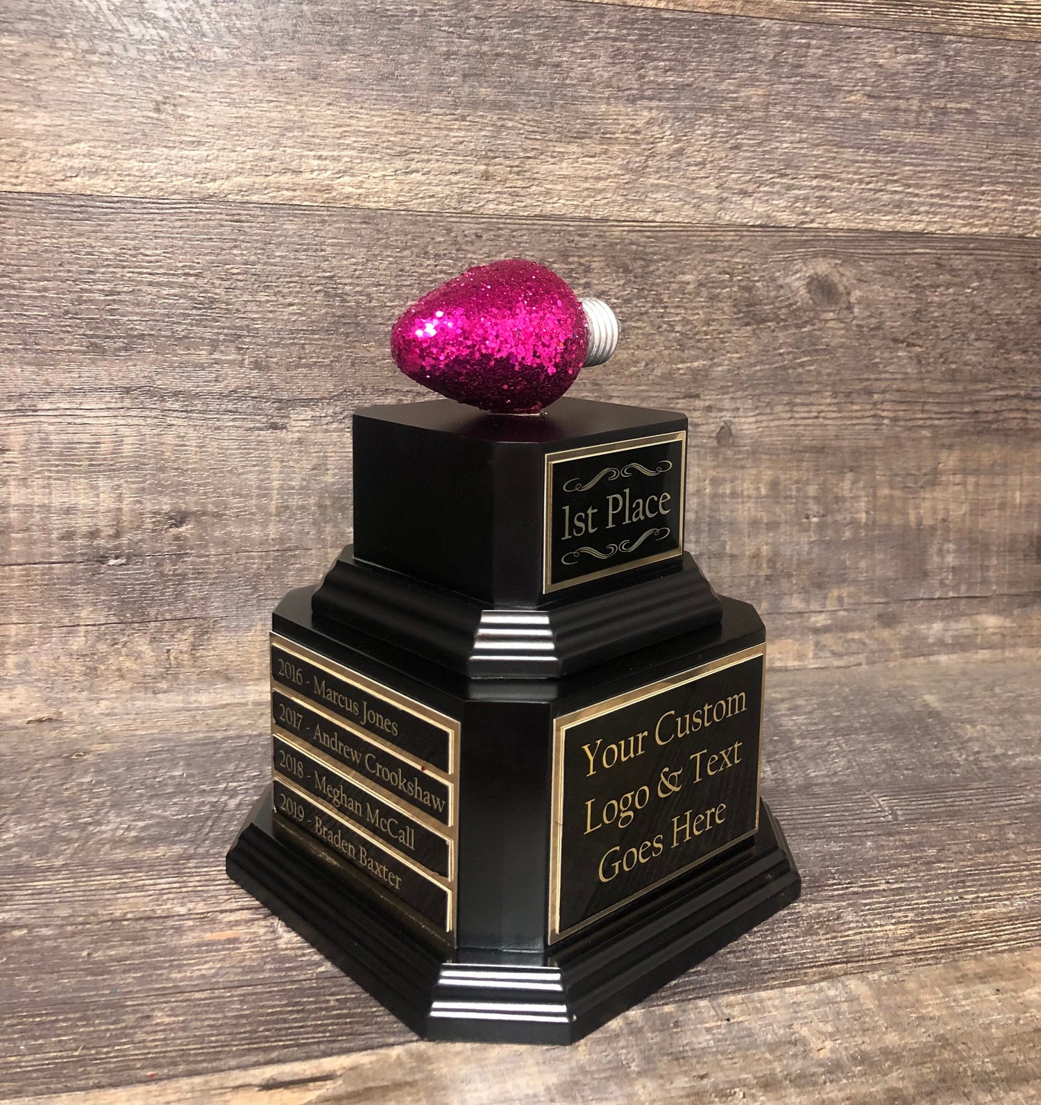 Christmas Trophy Best Holiday Lights Brightest Bulb In The Bunch Decorated House or Office Neighborhood Christmas Perpetual Ugly Sweater