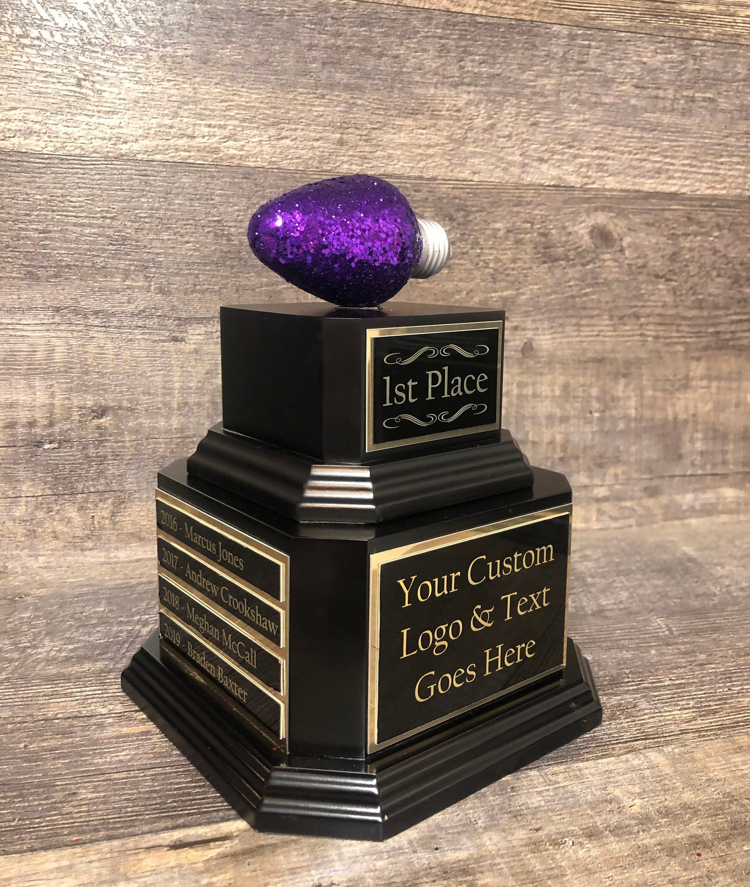 Christmas Trophy Best Holiday Lights Brightest Bulb In The Bunch Decorated House or Office Neighborhood Christmas Perpetual Ugly Sweater