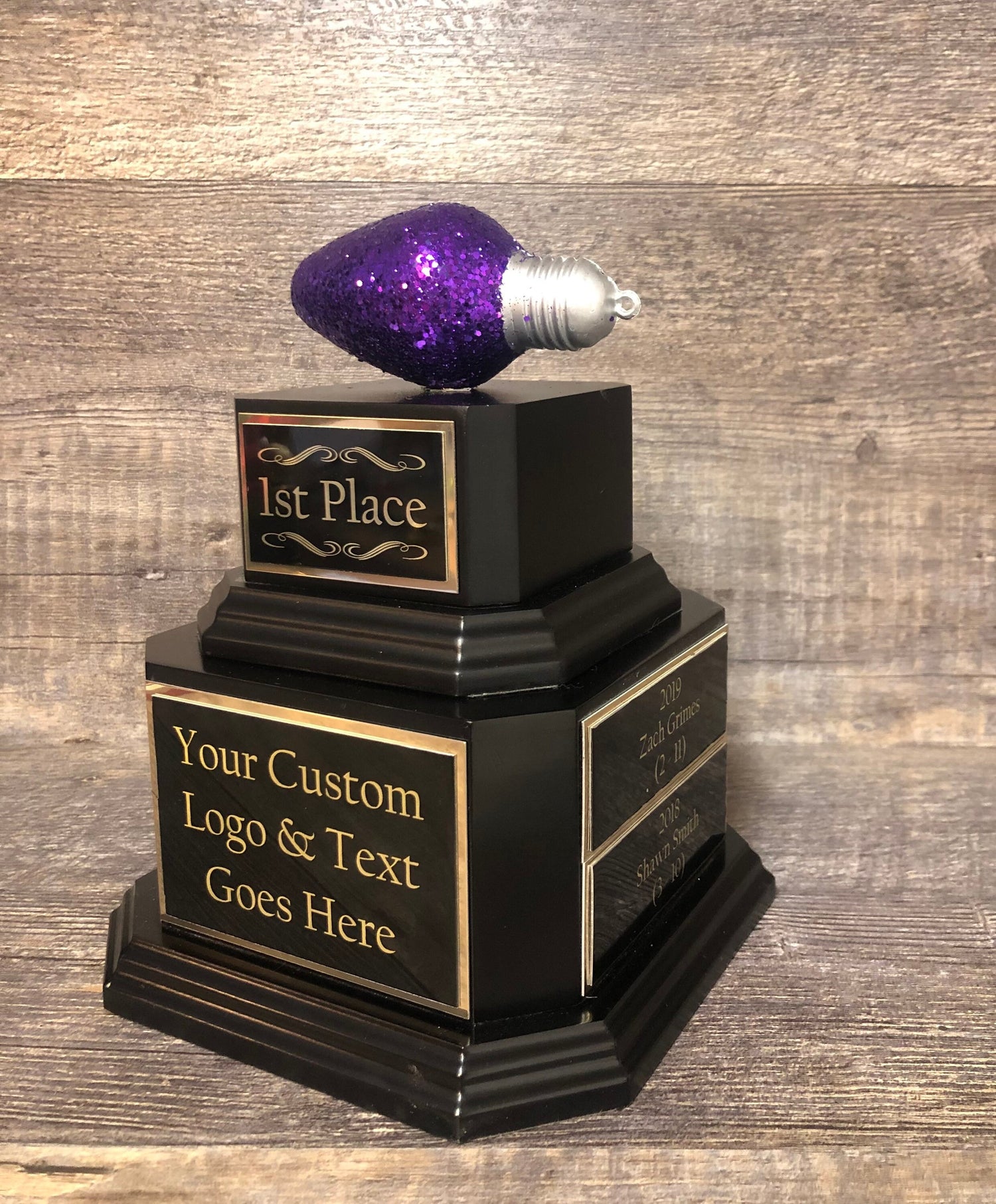 Christmas Trophy Best Holiday Lights Brightest Bulb In The Bunch Decorated House or Office Neighborhood Christmas Perpetual Ugly Sweater