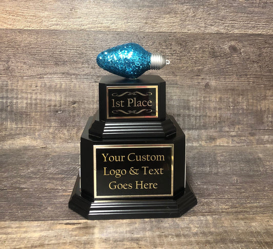 Christmas Trophy Best Holiday Lights Brightest Bulb In The Bunch Decorated House or Office Neighborhood Christmas Perpetual Ugly Sweater