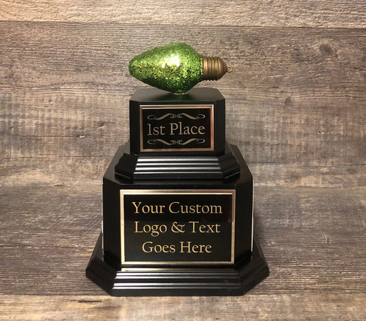 Christmas Trophy Best Holiday Lights Brightest Bulb In The Bunch Decorated House or Office Neighborhood Christmas Perpetual Ugly Sweater