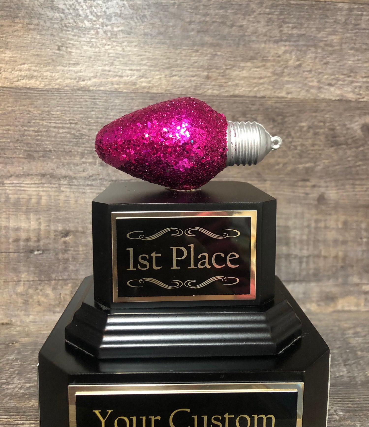 Christmas Trophy Best Holiday Lights Brightest Bulb In The Bunch Decorated House or Office Neighborhood Christmas Perpetual Ugly Sweater