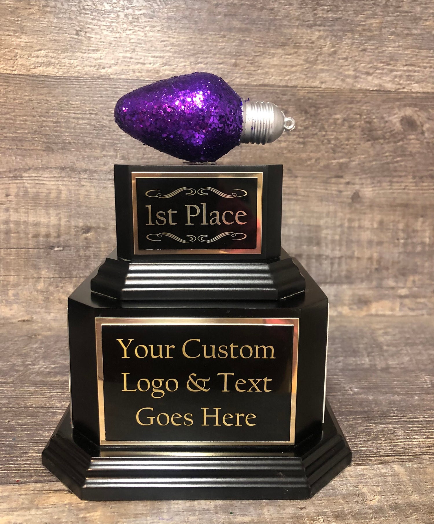 Christmas Trophy Best Holiday Lights Brightest Bulb In The Bunch Decorated House or Office Neighborhood Christmas Perpetual Ugly Sweater