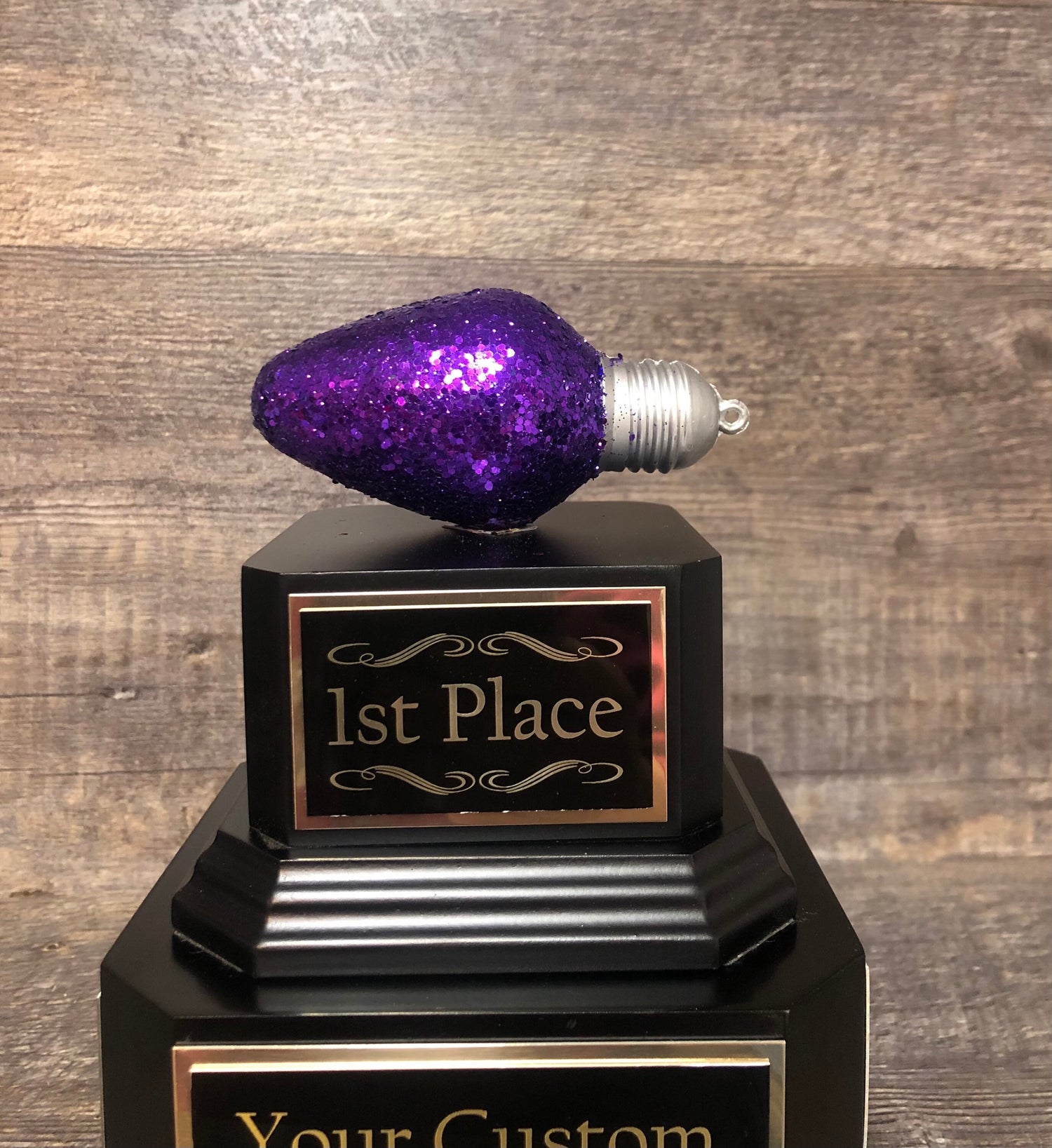 Christmas Trophy Best Holiday Lights Brightest Bulb In The Bunch Decorated House or Office Neighborhood Christmas Perpetual Ugly Sweater