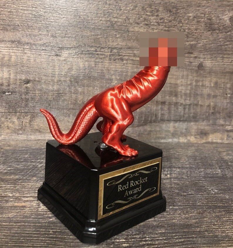Basketball Trophy Dickasaurus Mature Award Basketball Madness Funny Red Penis Trophy You're A Dick Fantasy Basketball League LOSER Last