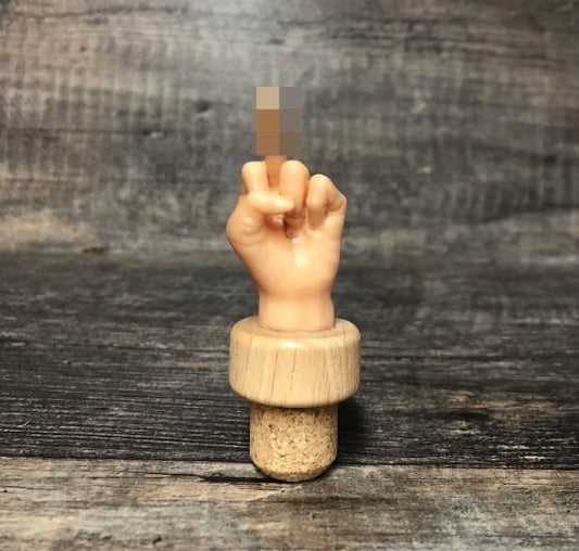 MIDDLE FINGER Funny Wine Stopper Gag Gift Novelty Bottle Wine Cork F*ck You Wine Stopper Birthday Gag Gift Wine Lover Adult Humor The Bird