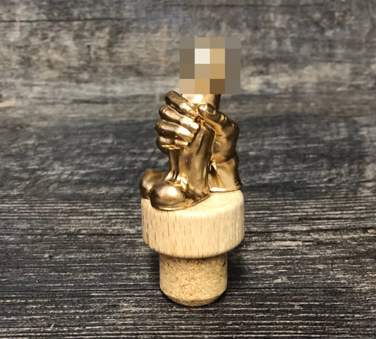 Golden WANKER Wine Stopper Funny Penis Novelty Gift Bottle Cork Wine Stopper Gag Gift Dick Adult Humor Cock & Balls Wine Lover Gift Stocking