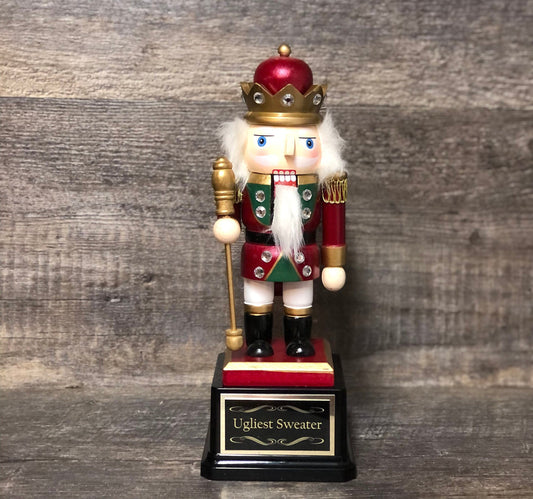 Nutcracker Trophy Ugliest Ugly Sweater Contest Christmas Trophy Party Door Decorating Trophy Winner Cookie Bake Off Holiday Christmas Decor