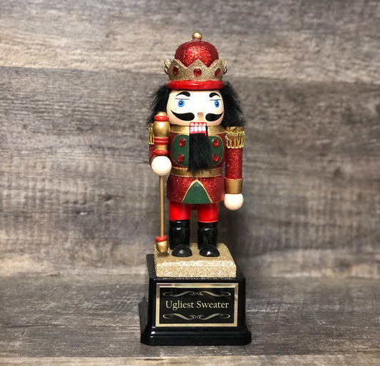 Nutcracker Trophy Ugliest Ugly Sweater Contest Christmas Trophy Party Door Decorating Trophy Winner Cookie Bake Off Holiday Christmas Decor