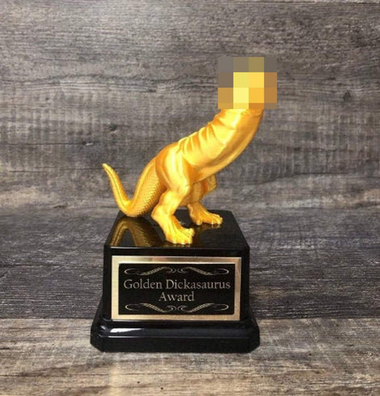 Golden Dickasaurus Funny Trophy LOSER Award Last Place Adult Humor Gag Gift Funny Penis Trophy Birthday Gift You're A Dick Award