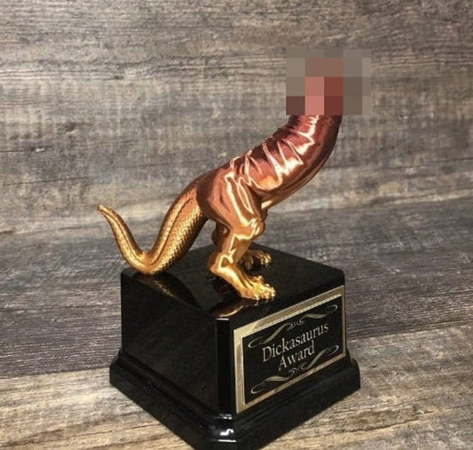 Dickasaurus Funny Trophy Award Adult Humor Gag Gift Bachelorette Party Fantasy Football League LOSER Trophy FFL Last Place Fantasy Penis
