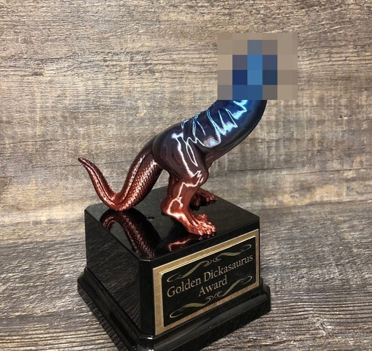 Baseball Trophy Dickasaurus Award Mature Funny Trophy LOSER Award Last Place Adult Humor Gag Gift Funny Penis Trophy You're A Dick Award