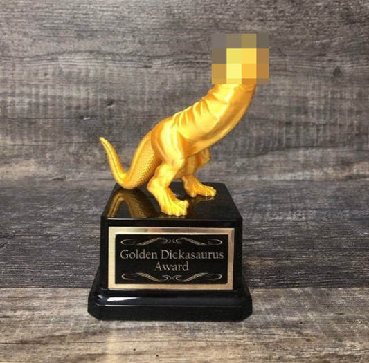 Golden Dickasaurus Award Funny Trophy Fantasy Soccer Football League LOSER Adult Humor Gag Gift Trophy Last Place Dickhead Award