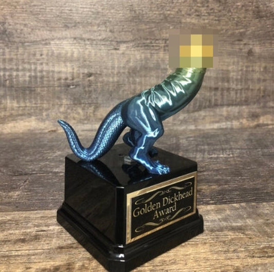 Fantasy Football Trophy Golden Dickhead Adult Humor Dickasaurus Funny Fantasy Football LOSER You're A Dick FFL Last Place Trophy Funny Penis