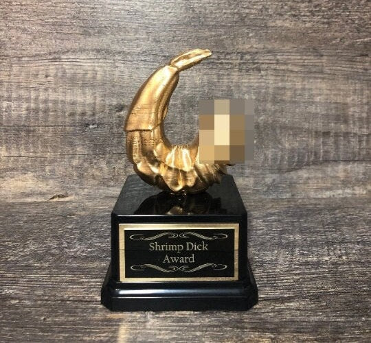 Funny Shrimp Dick Trophy Ball Buster Award LOSER Sacko Trophy FFL Last Place Penis Trophy You're A Dick Dickhead