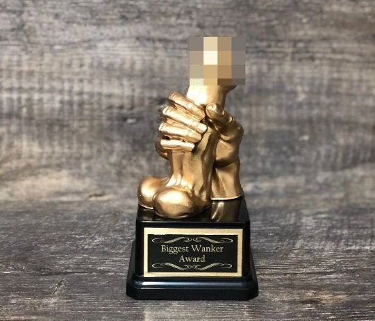 Funny Penis Trophy WANKER Award Loser Last Place Trophy You Suck Balls Adult Humor Gag Gift Golden Testicle Trophy Birthday Personalize Gift