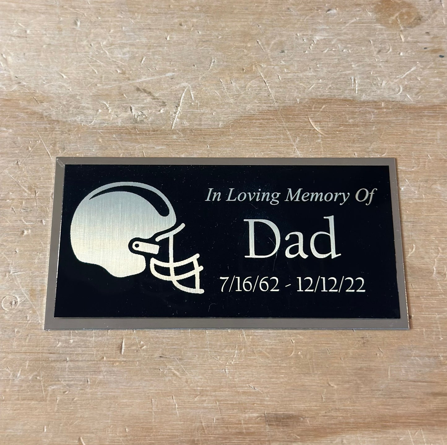 Custom Engraved Name Plate Cremation Urn FOOTBALL HELMET Memorial Urn Tag Plaque In Loving Memory of Engraved Urn Name Plate