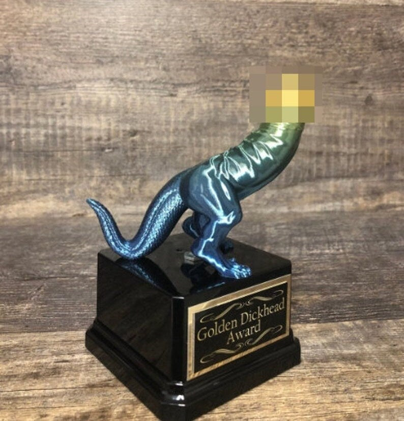 Basketball Trophy Golden Dickhead Dickasaurus Award Basketball Madness Funny Penis Trophy You're A Dick Fantasy Basketball League LOSER Last