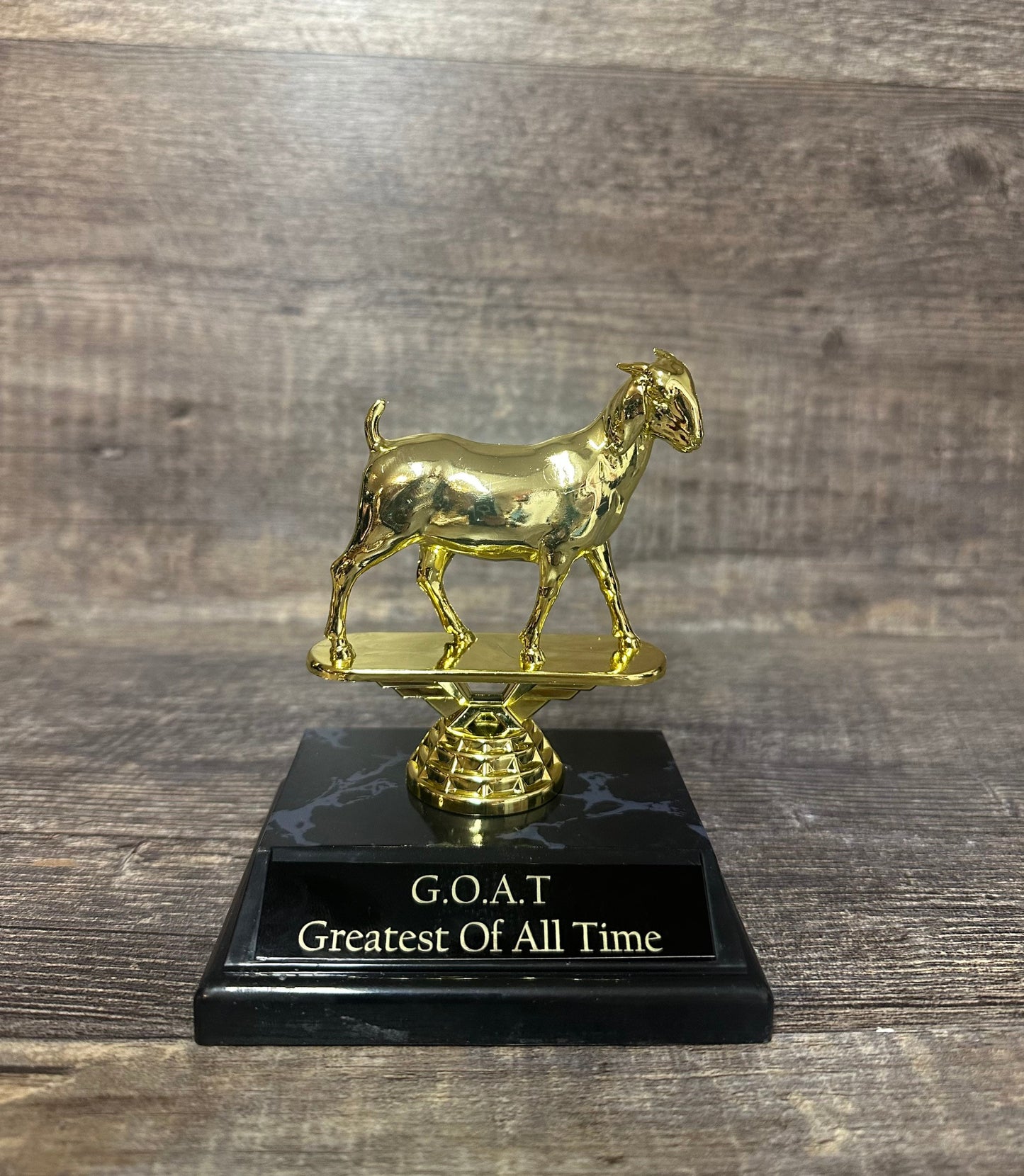 Goat Award Trophy Greatest Of All Time G.O.A.T. Funny Trophy Gag Gift Trophy Top Sales Motivational Achievement Award Personalized Winner