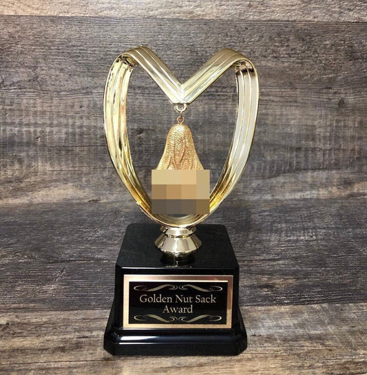 Golden Testicles Fantasy Football Loser Trophy Award Gold Balls Funny Trophy You Suck Balls Last Place FFL Sacko Adult Humor Gag Gift