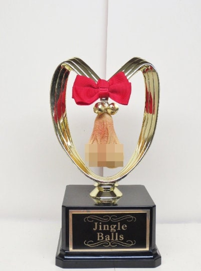 Jingle Balls Ugliest Ugly Sweater Trophy Funny Christmas Gag Gift Aww Nuts! Award Adult Humor Secret Santa Penis Testicle Holiday Decor