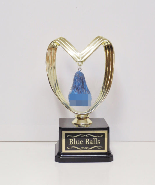 Soccer Trophy Fantasy Football Loser Trophy Blue Balls Funny Testicle Trophy FFL You Suck Balls Trophy Last Place Loser Adult Humor Gag Gift