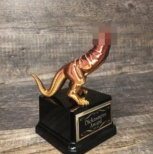 Soccer Trophy Dickasaurus Award Funny Trophy LOSER Award Last Place Adult Humor Gag Gift Funny Penis Trophy You're A Dick Dickhead Award