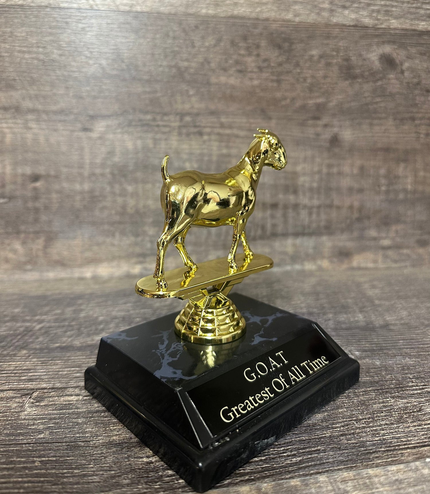 Goat Award Trophy Greatest Of All Time G.O.A.T. Funny Trophy Gag Gift Trophy Top Sales Motivational Achievement Award Personalized Winner
