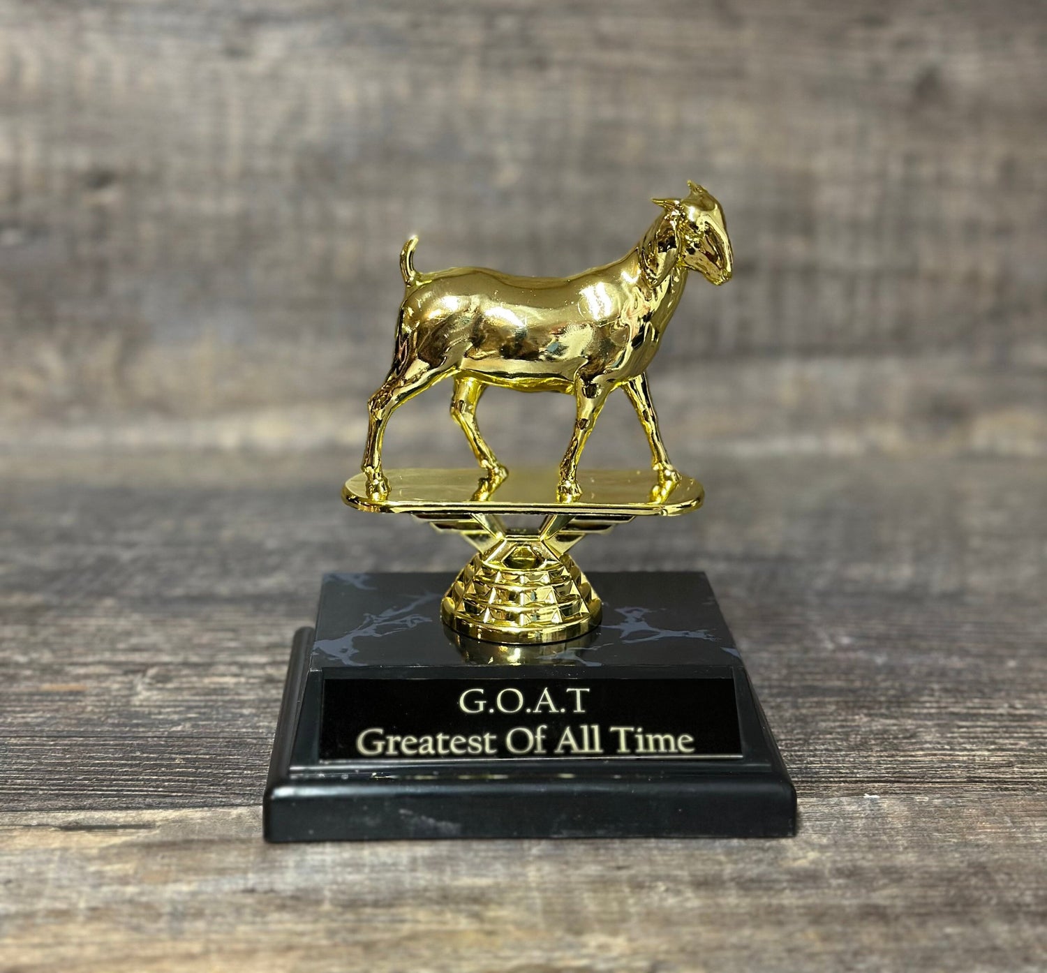 Goat Award Trophy Greatest Of All Time G.O.A.T. Funny Trophy Gag Gift Trophy Top Sales Motivational Achievement Award Personalized Winner