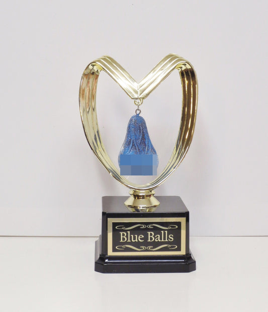 Blue Balls Funny Trophy FFL Trophy You Suck Balls Last Place Loser Grow A Pair Adult Humor Gag Gift Testicle Fantasy Football Sacko