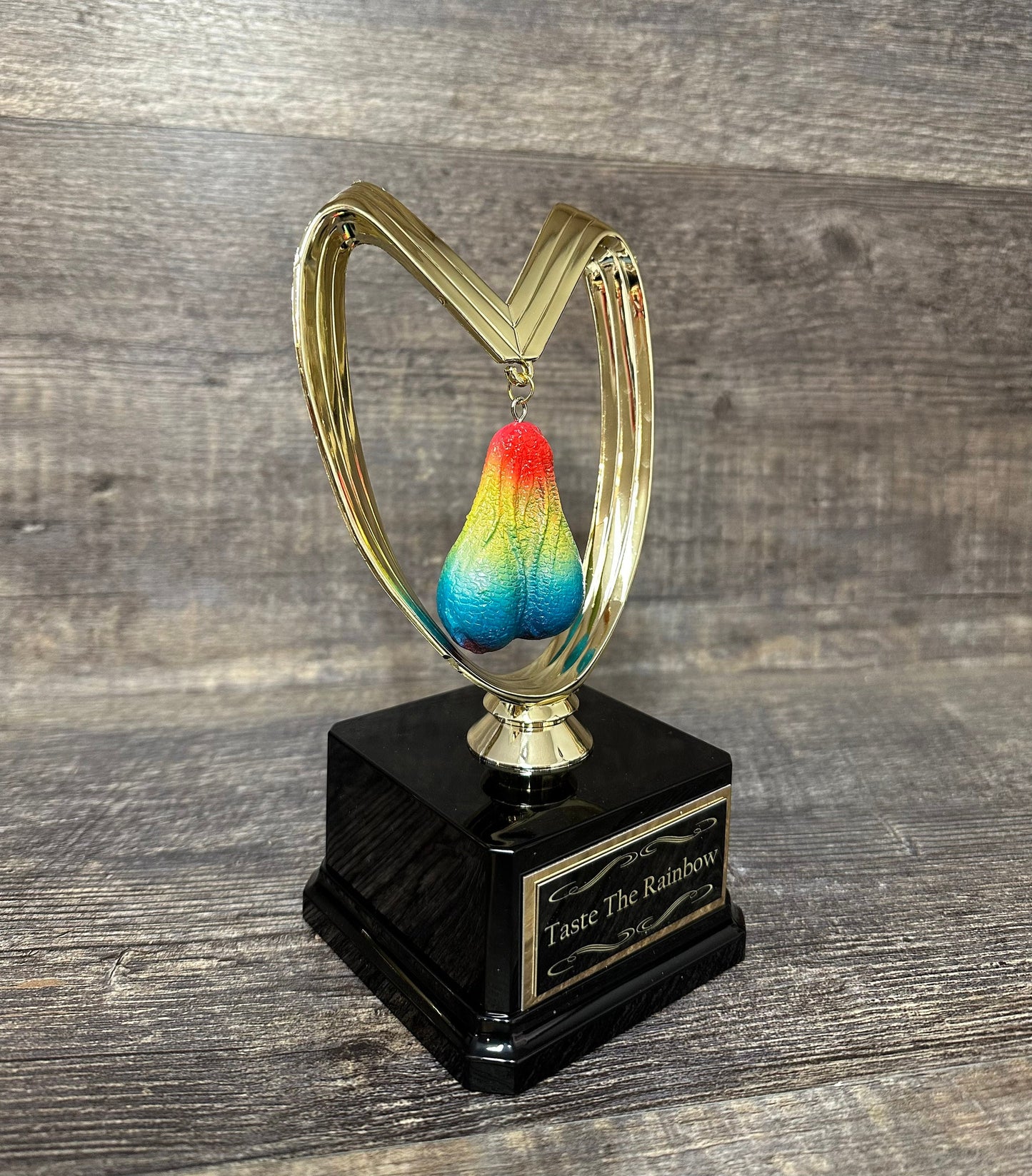 Rainbow Testicle Nut Sack Award Funny Trophy You Suck Balls LGBTQ Funny Gag Gift Adult Humor Gag Gift