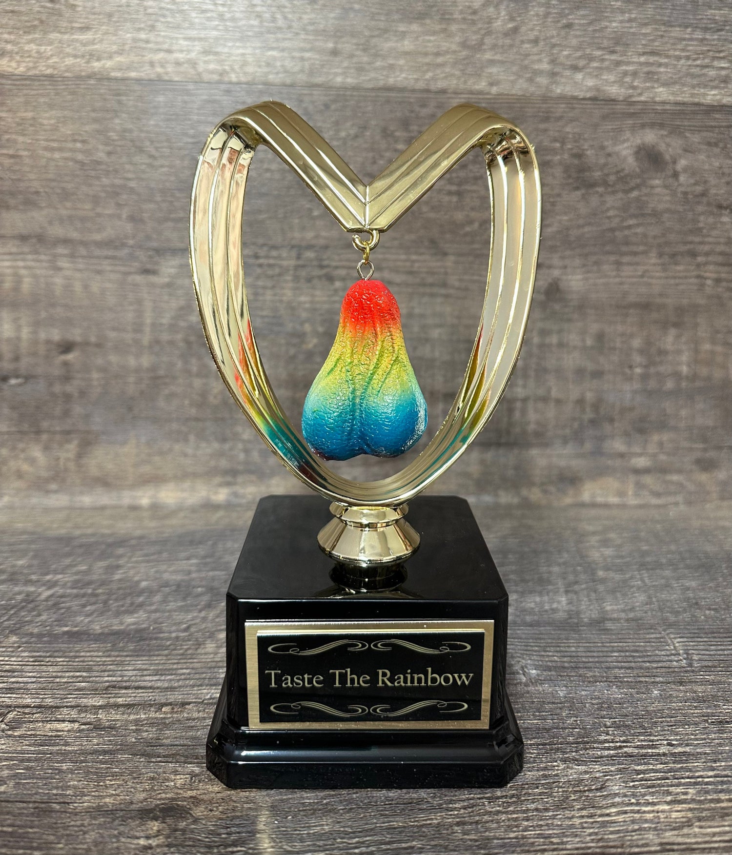 Rainbow Testicle Nut Sack Award Funny Trophy You Suck Balls LGBTQ Funny Gag Gift Adult Humor Gag Gift