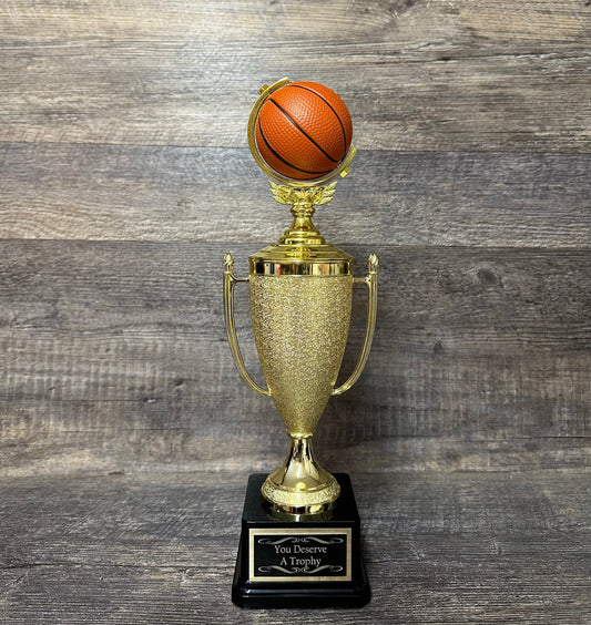 Madness Basketball Trophy Bracket Champion Award FBBL FBL Color Basketball 14.5" Cup Trophy Fantasy Basketball League Champ Team Award