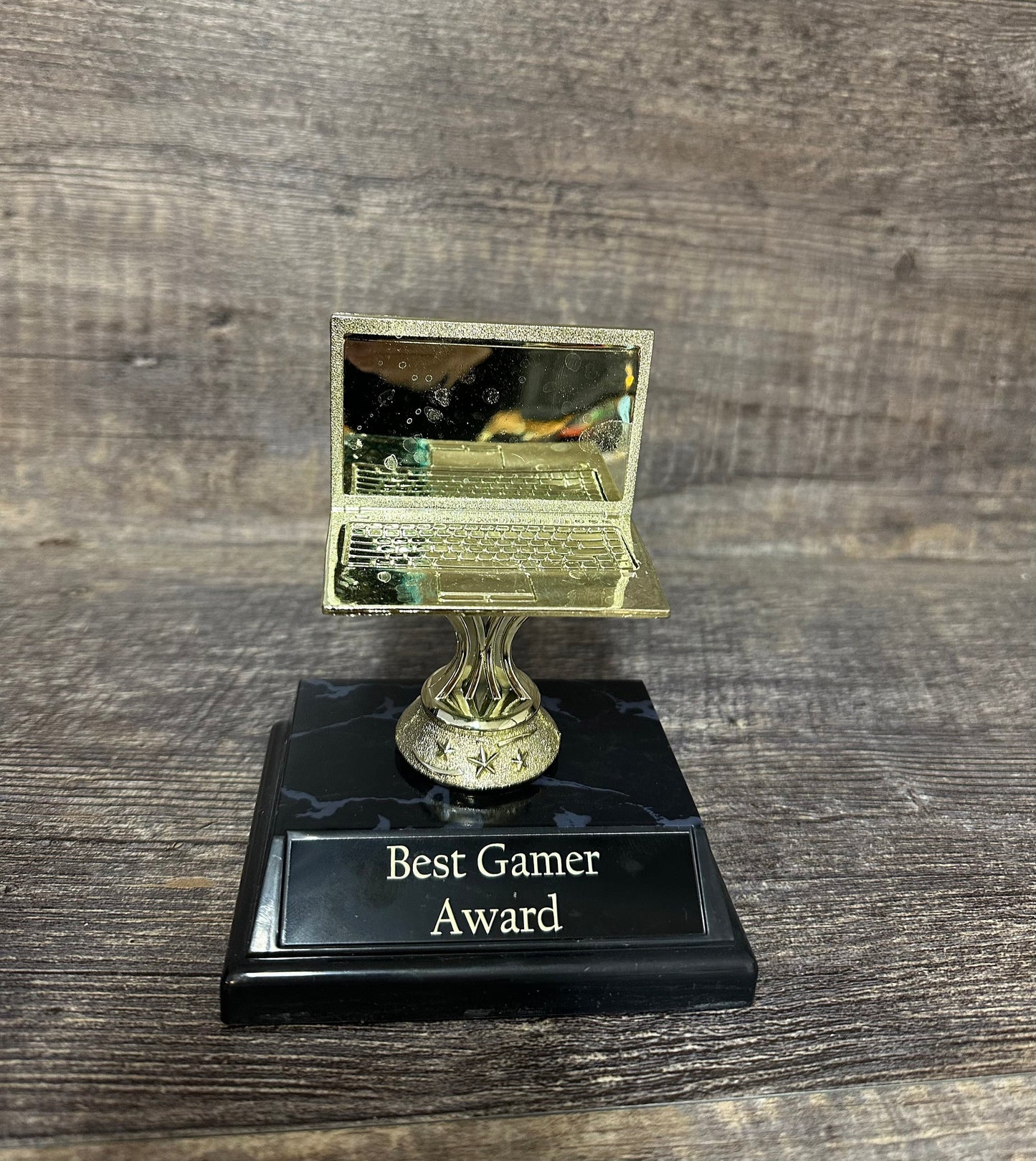 Funny Trophy Best Gamer or IT Tech Award Laptop Computer Trophy Gag Gift Personalized Trophy Dad Gift Father's Day Gift