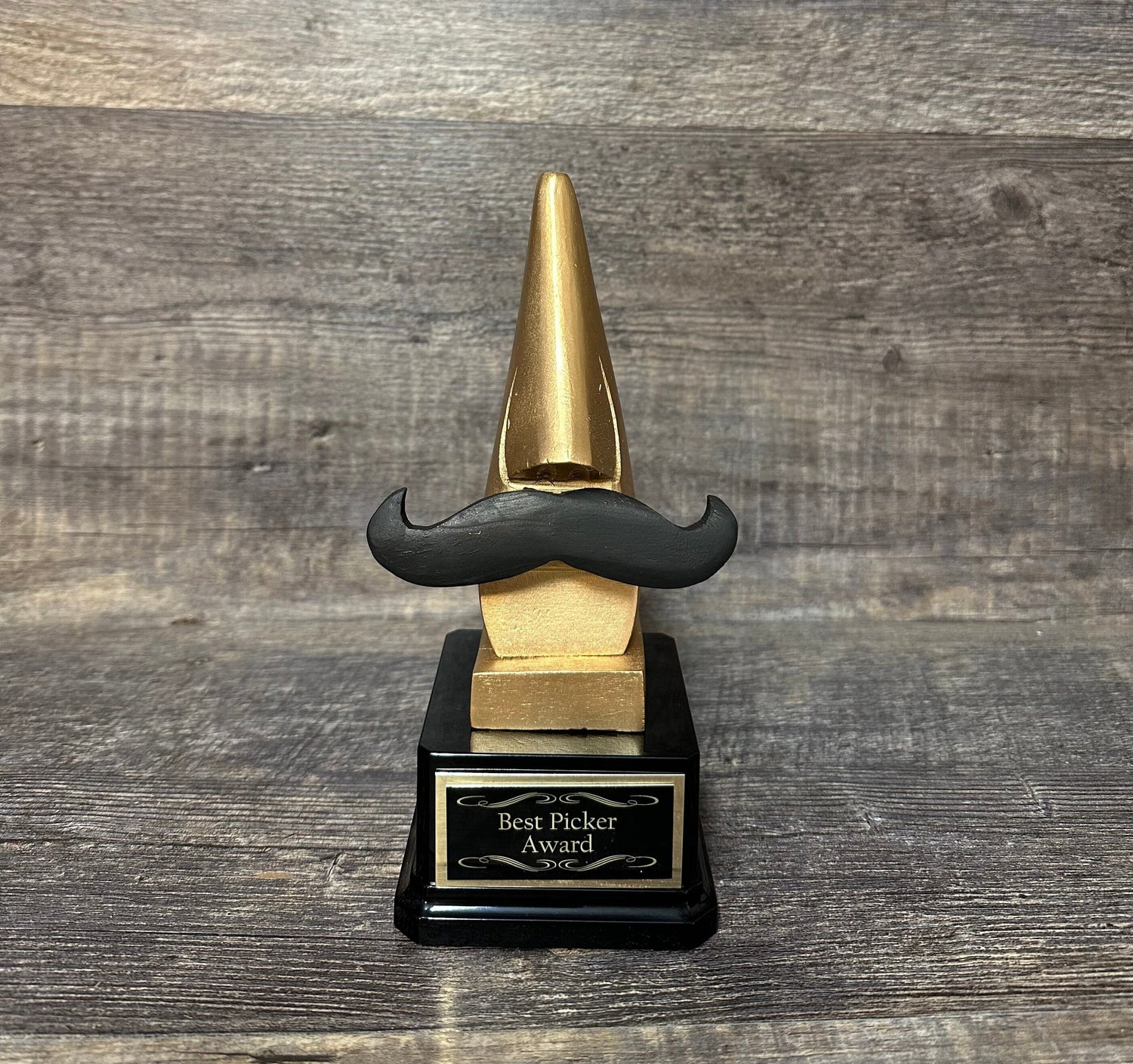 Best Picker Trophy Nose & Mustache Trophy Best Mustache Ride Award Funny Trophy FFl Sacko Adult Humor Gag Gift