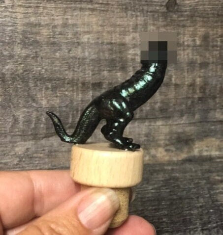 Iridescent DICKASAURUS Funny Wine Stopper Color Shift GREEN Novelty Gift Bottle Cork Stopper Gag Gift Christmas Wine Lover Birthday Gift