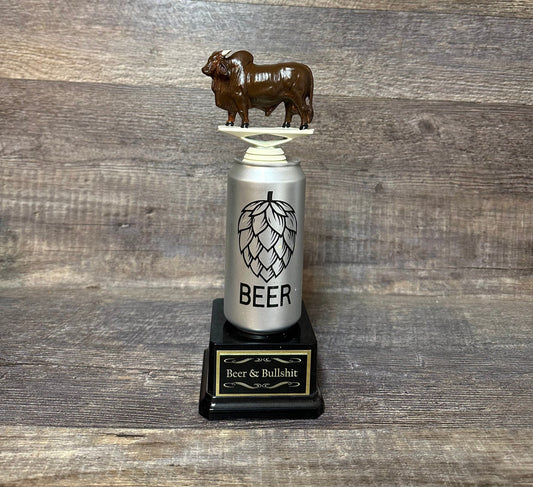 Funny Golf Trophy Beer & Bullshit Beer Trophy No Bull BS Bullshit Award Beer Full of Bull Gag Gift Beer Drinker Award FFL Loser