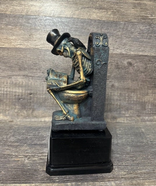 Halloween Trophy Crappiest Costume Skeleton Toilet Worst Costume Perpetual Trophy Contest Loser Dia De Los Muertos Halloween Decor Skull