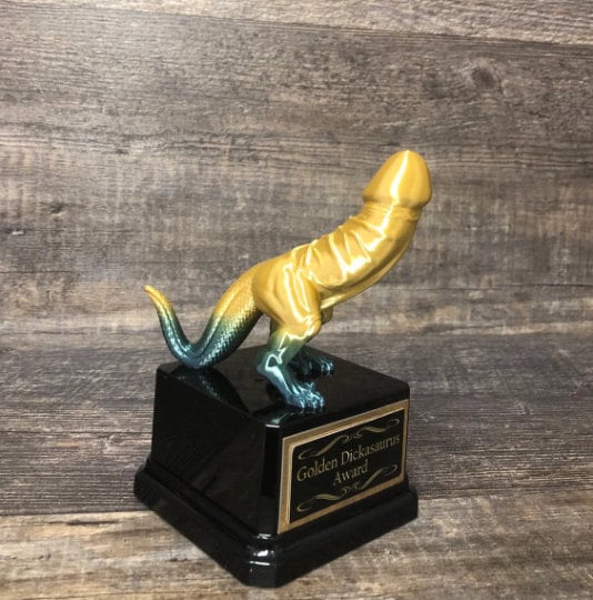Dickasaurus Funny Trophy Award Adult Humor Gag Gift Bachelorette Party Fantasy Football League LOSER Trophy FFL Last Place Fantasy Penis
