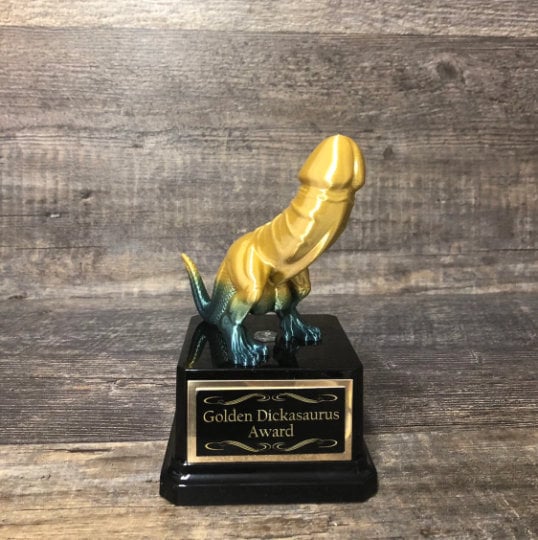 Dickasaurus Funny Trophy Award Adult Humor Gag Gift Bachelorette Party Fantasy Football League LOSER Trophy FFL Last Place Fantasy Penis