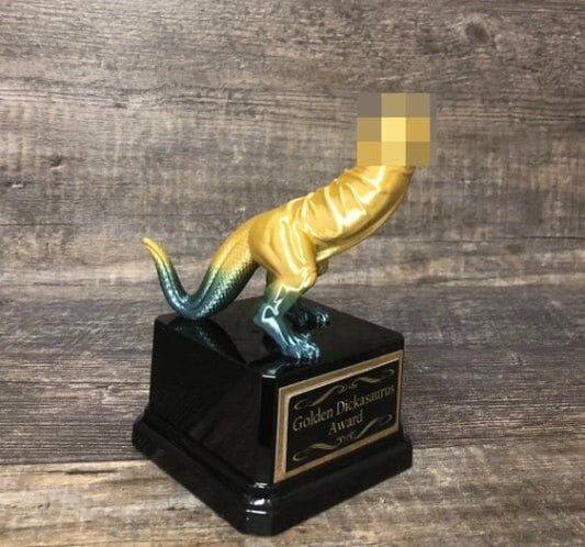 Dickasaurus Funny Trophy Award Adult Humor Gag Gift Bachelorette Party Fantasy Football League LOSER Trophy FFL Last Place Fantasy Penis