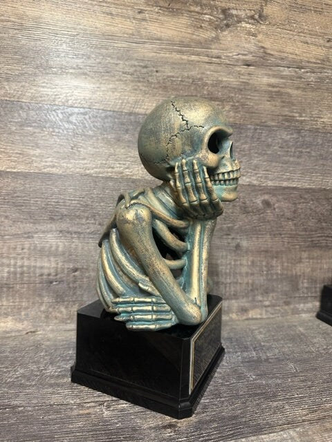Rustic Halloween Trophy Skeleton Scariest Costume Contest Best Costume Dia De Los Muertos Skeleton Trophies Skull Vintage Halloween Decor