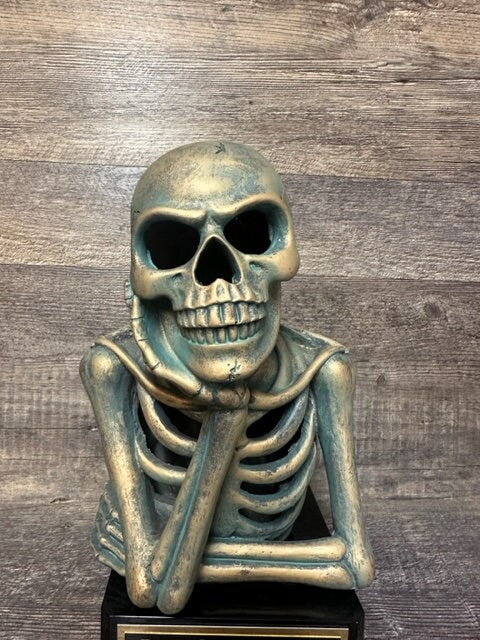 Rustic Halloween Trophy Skeleton Scariest Costume Contest Best Costume Dia De Los Muertos Skeleton Trophies Skull Vintage Halloween Decor