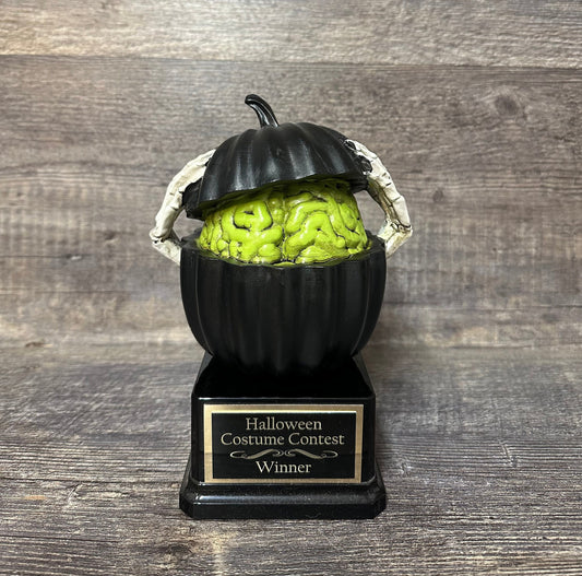 Costume Party Halloween Trophy Prize Pumpkin Brain Skeleton Skull Scariest Costume Pumpkin Carving Costume Contest Decor Dia De Los Muertos