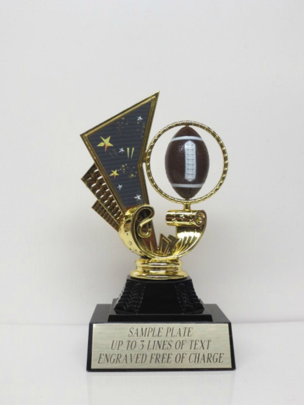 Fantasy Football League Winner Trophy FFL Trophy Champion Trophy Award w/ Spinning Football FREE ENGRAVING
