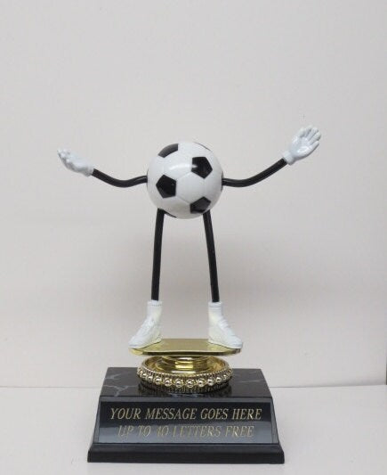 Soccer Trophy 7" Bendy Soccer Ball Trophy Jr Kids Team Award Championship Champion Champ Trophy Personalized Economy Trophy