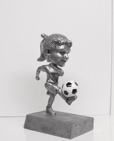 Soccer Trophy Girls Bobble Head Soccer Trophy Award Winning Team Champion Champ Kids / Jr League Personalized Trophy