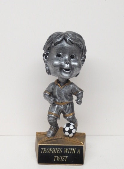 Soccer Trophy Boys Bobble Head Soccer Trophy Award Winning Team Champion Champ Kids / Jr Personalized Trophy Free Engraving