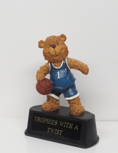 Basketball Trophy Madness Trophy Award Winner Jr League Teddy Bear Childs Kids Rookie League Participation Trophy Personalized